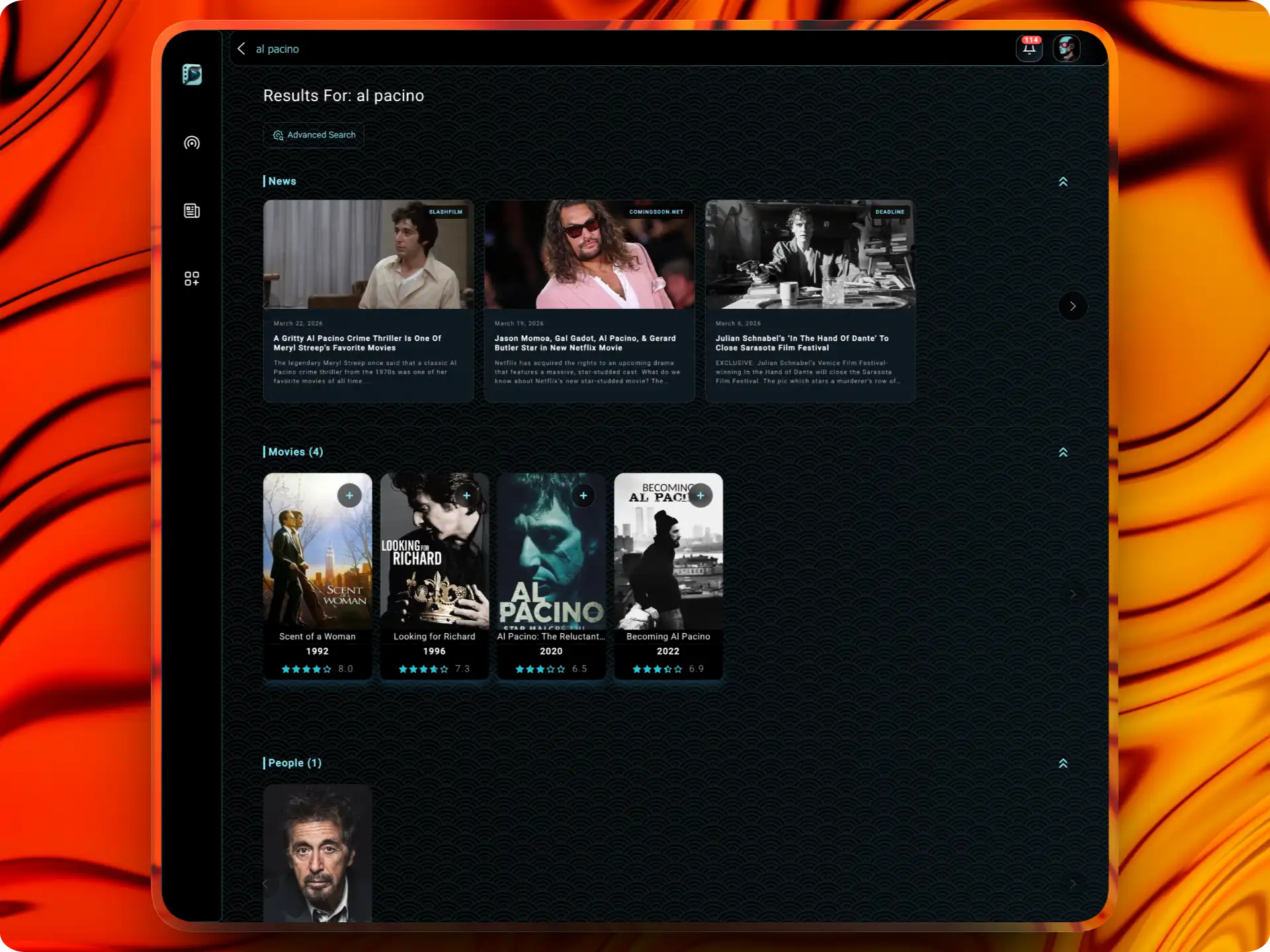 Cinemagoria Plataforma de Cine — Búsqueda