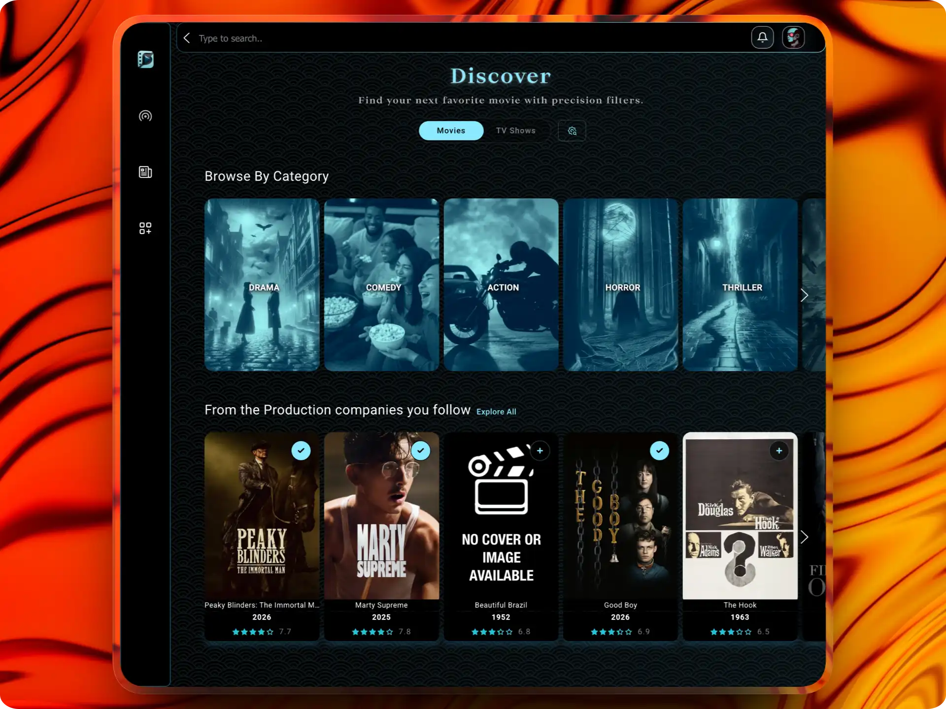 Cinemagoria Plataforma de Cine — Catálogo