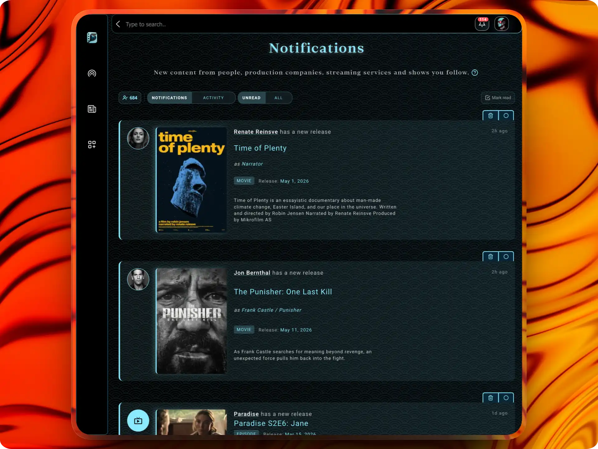 Cinemagoria Plataforma de Cine — Notificaciones