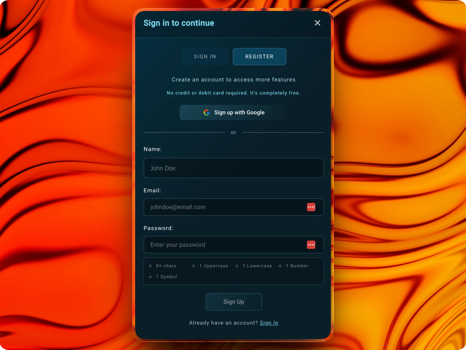 Cinemagoria Plataforma de Cine — Autenticación