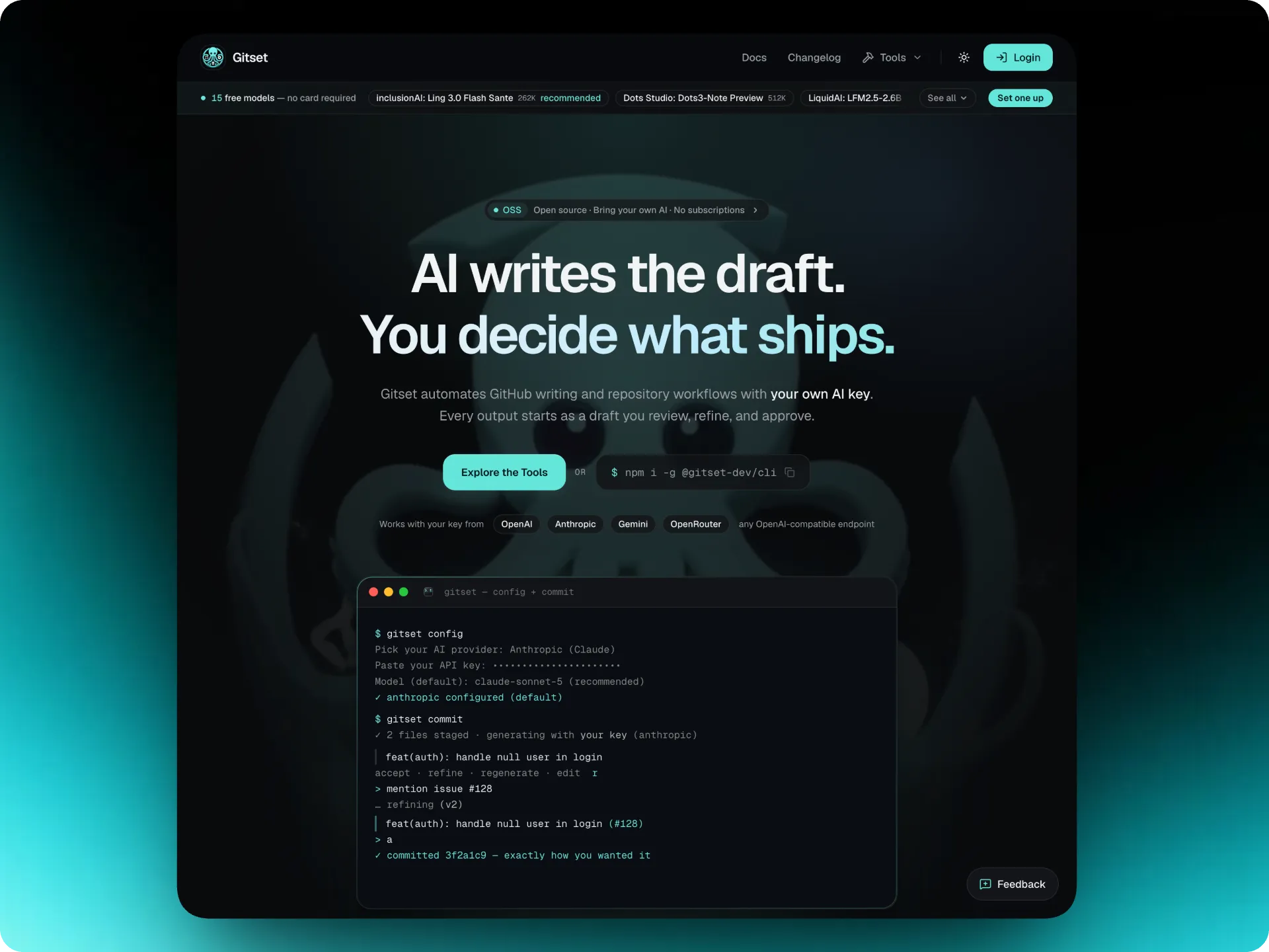 🦑 Gitset [Astro.js - TypeScript - Node.js - CLI - Open Source]